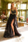 Prom Dresses Long Beaded A Line Prom Formal Dress Black/Gold