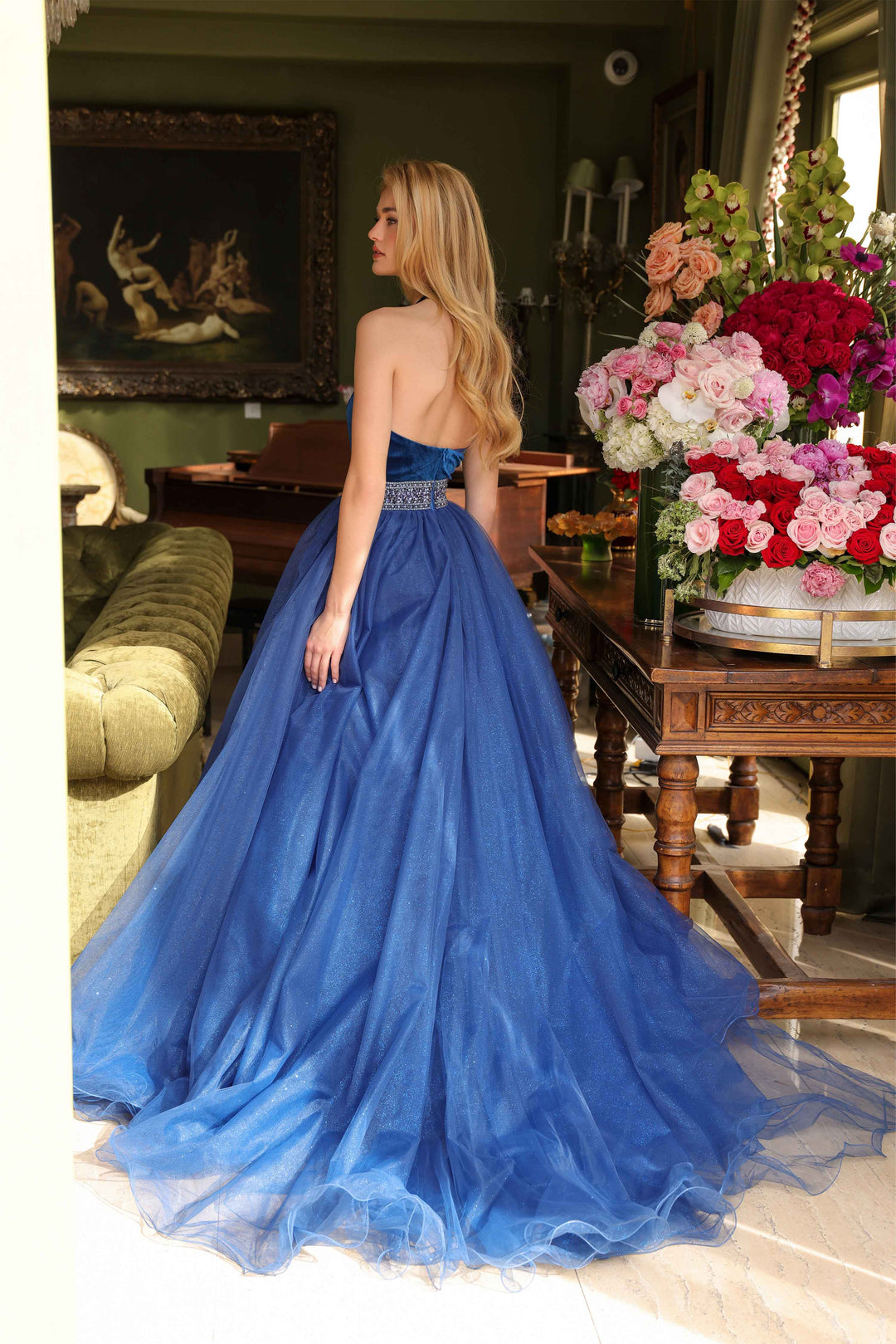 Prom Dresses Prom A Line Long Formal Beaded Dress Peacock