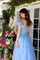Prom Dresses Long Beaded Lace Formal Feather Prom Dress Light Blue
