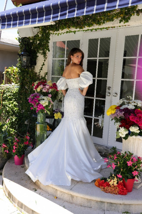 Prom Dresses Sequin Long Mermaid Formal Prom Dress White