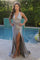 Prom Dresses Formal Long Metallic Prom Pleated Dress Gold