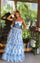 Prom Dresses Prom Long Fitted Formal Ruffle Dress White/Blue