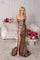Prom Dresses Formal Long Slit Prom Metallic Dress Bronze