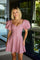 Cocktail Dresses Short Mini Cocktail Dress Pink Purple