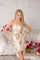 Cocktail Dresses Cocktail Mini Short Floral Pattern Dress White/Gold