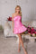 Cocktail Dresses Short Mini Homecoming Cocktail Dress Bubble Gum