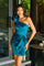 Homecoming Dresses Homecoming Fitted Floral Cocktail Dress Peacock