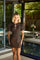 Cocktail Dresses Short Puff Sleeve Cocktail Mini Dress Black Multi