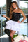 Homecoming Dresses Homecoming Short Sequin Layered Cocktail Dress Black/White