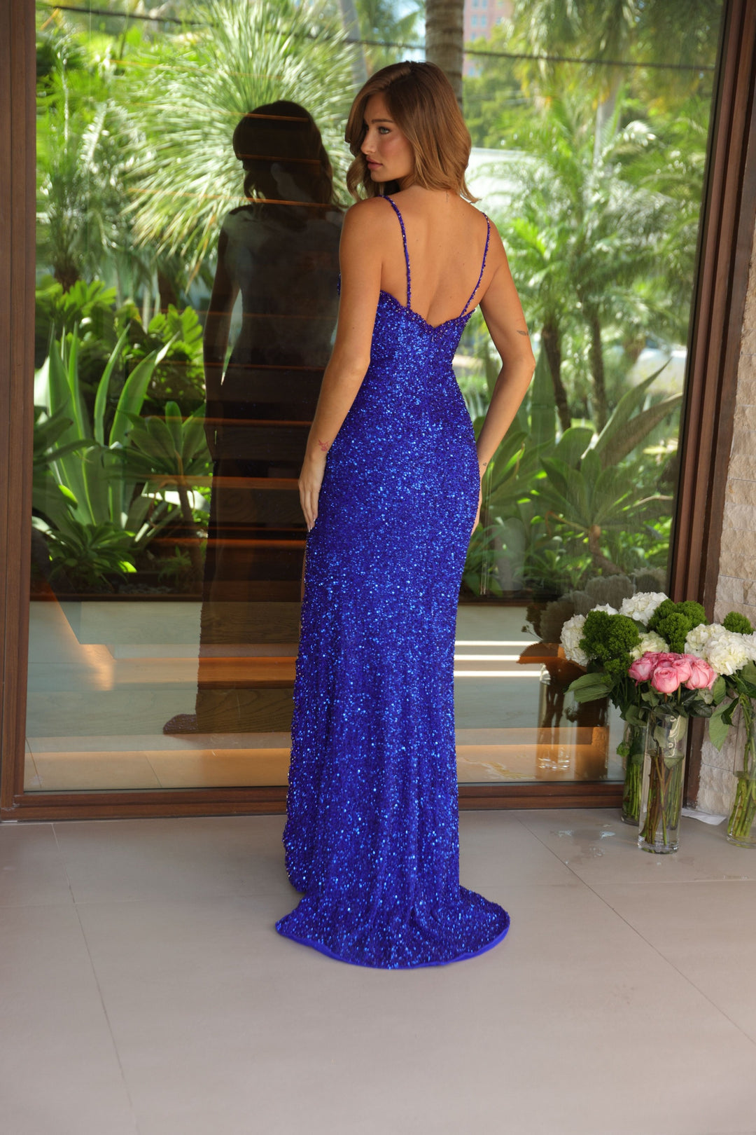 Prom Dresses Long Formal Fitted Sequin Prom Dress Royal