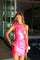 Homecoming Dresses Homecoming Fitted Short Mini Slit Cocktail Dress Hot Pink