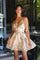 Cocktail Dresses A Line Short Cocktail Glitter Dress White/Gold