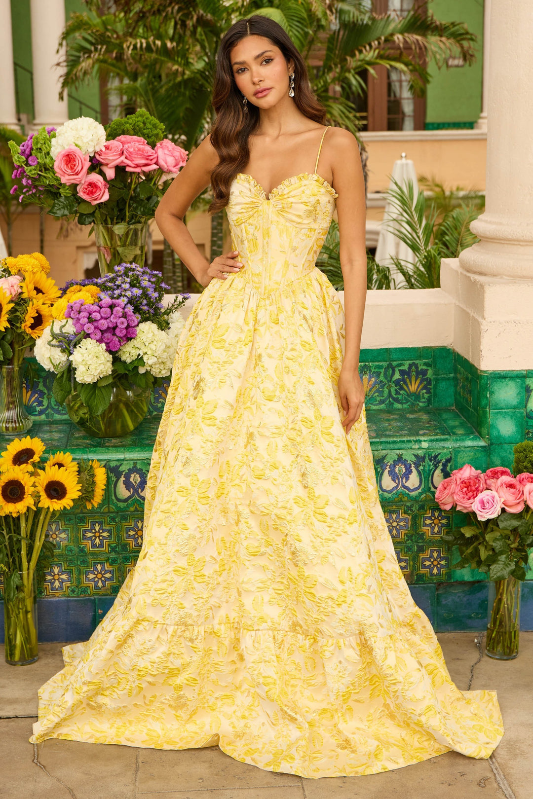 Formal Dresses Long Prom Corset Formal Dress Yellow