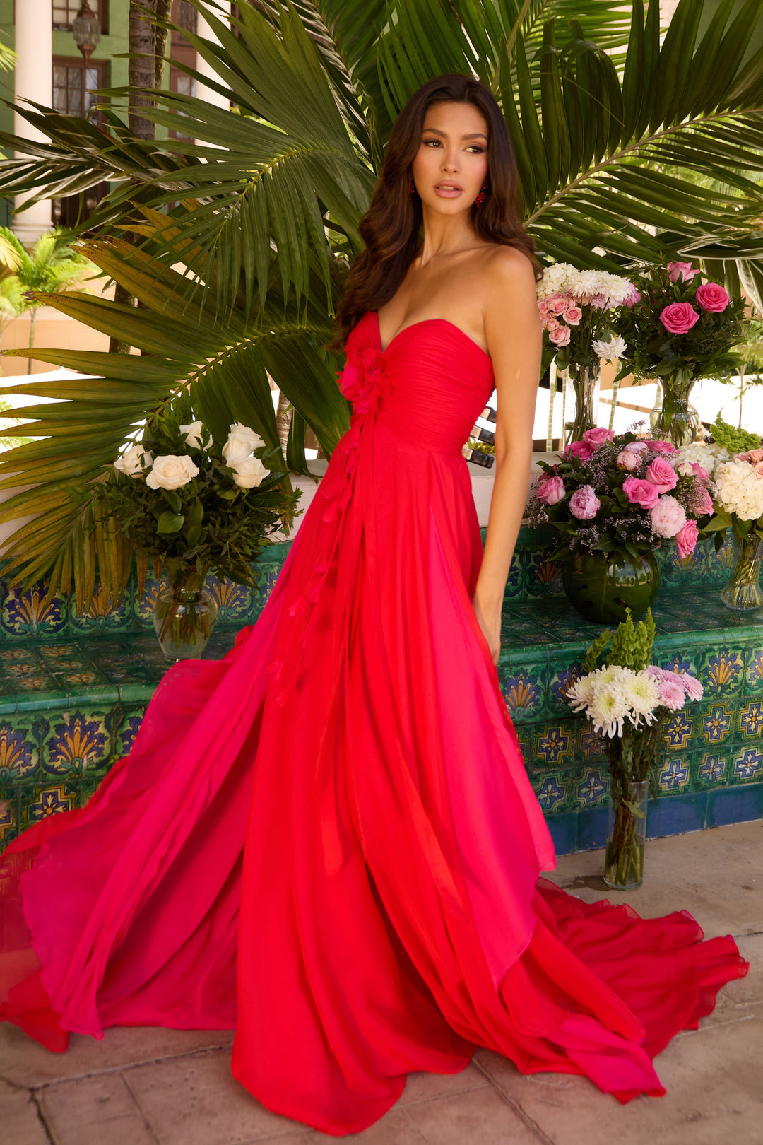 Prom Dresses Long A Line Formal Prom Dress Red/Hot Pink