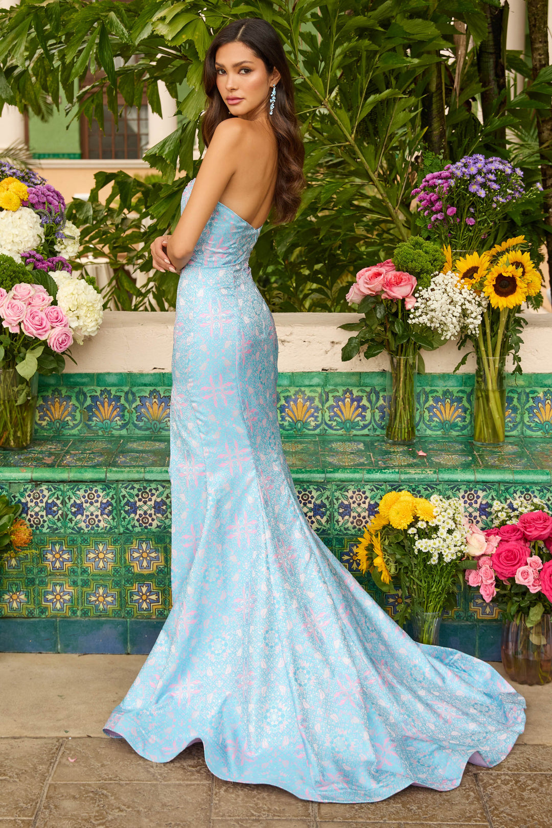 Prom Dresses Long Evening Fitted Formal Prom Dress Light Blue
