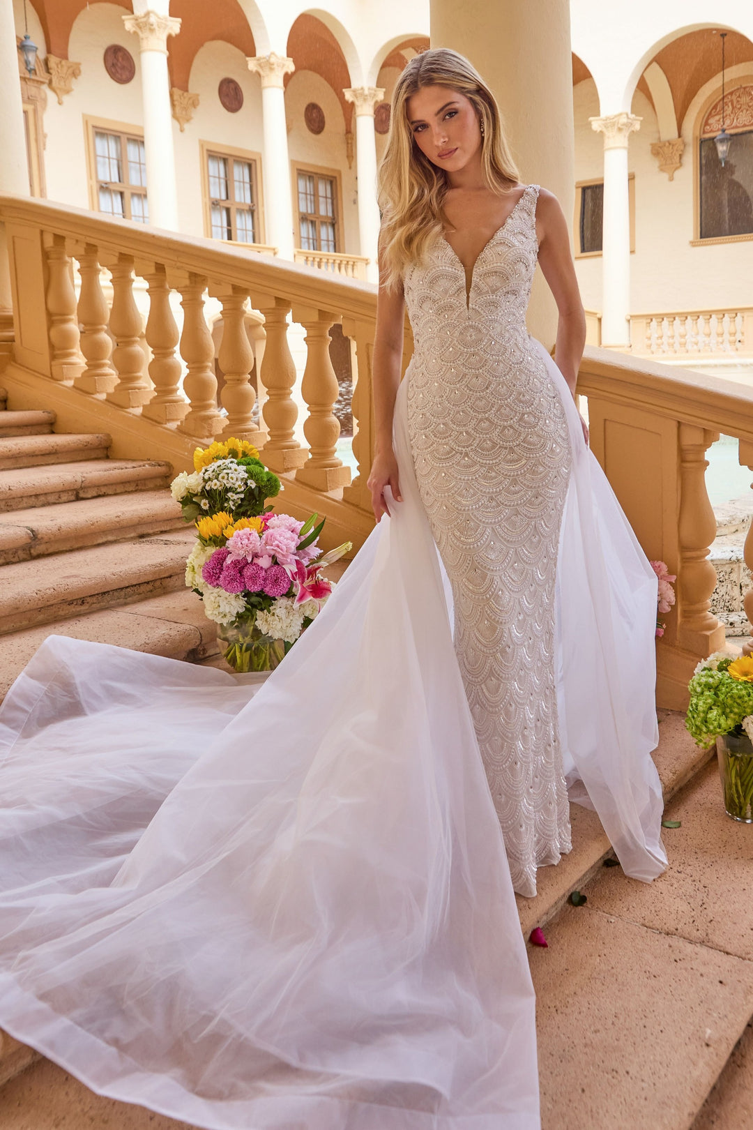 Wedding Dresses Mermaid Long Beaded Wedding Dress Ava Presley 47224 Ivory
