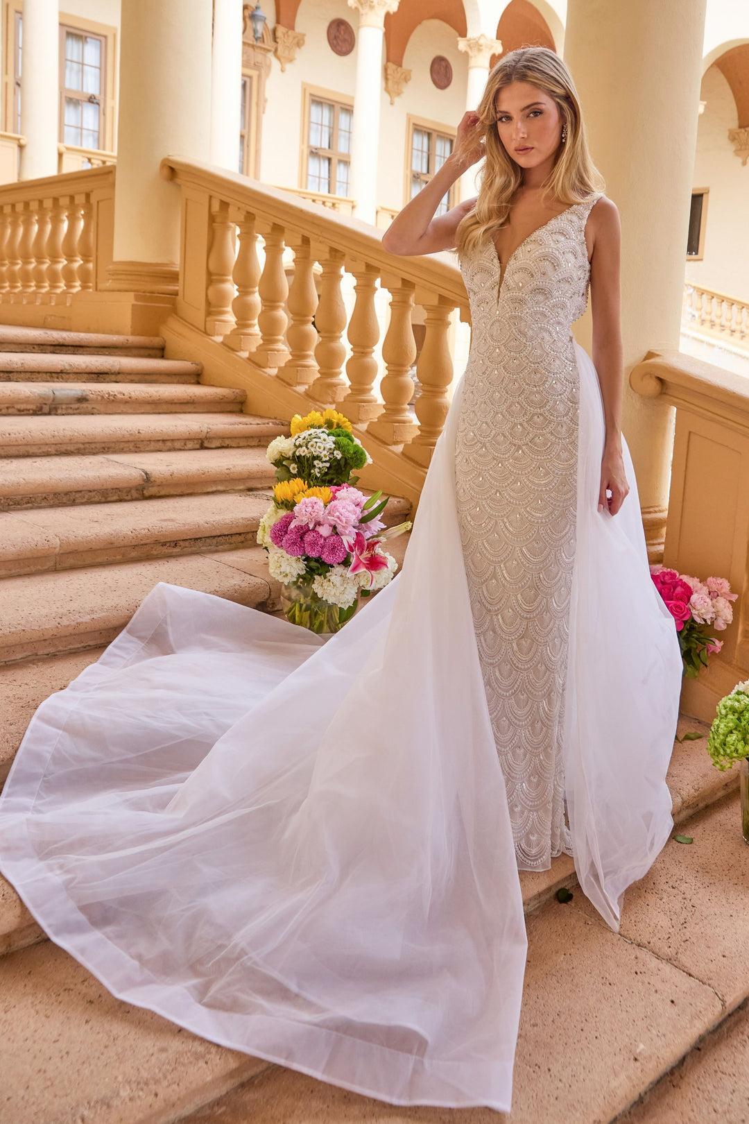 Wedding Dresses Mermaid Long Beaded Wedding Dress Ava Presley 47224 Ivory