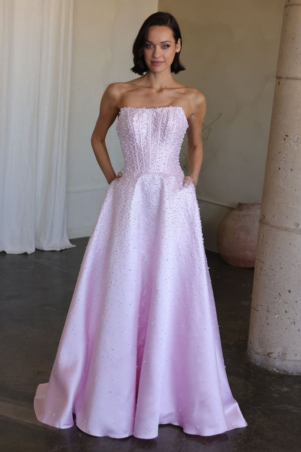 Formal Long Beaded Corset Prom Dress Ava Presley 47283