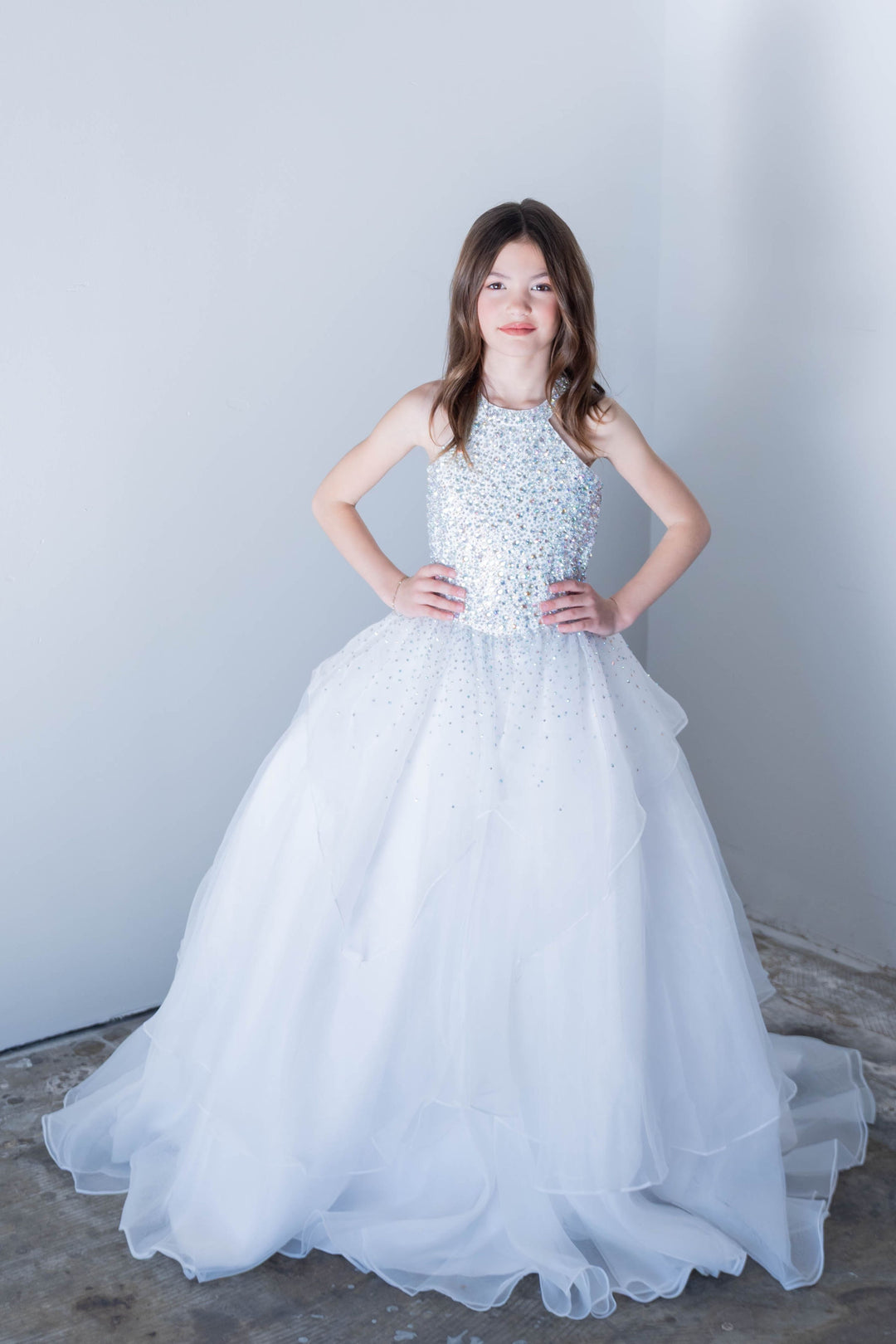 Halter Floor-Length Tulle Special Occasion Ball Gown Ava Presley 26820