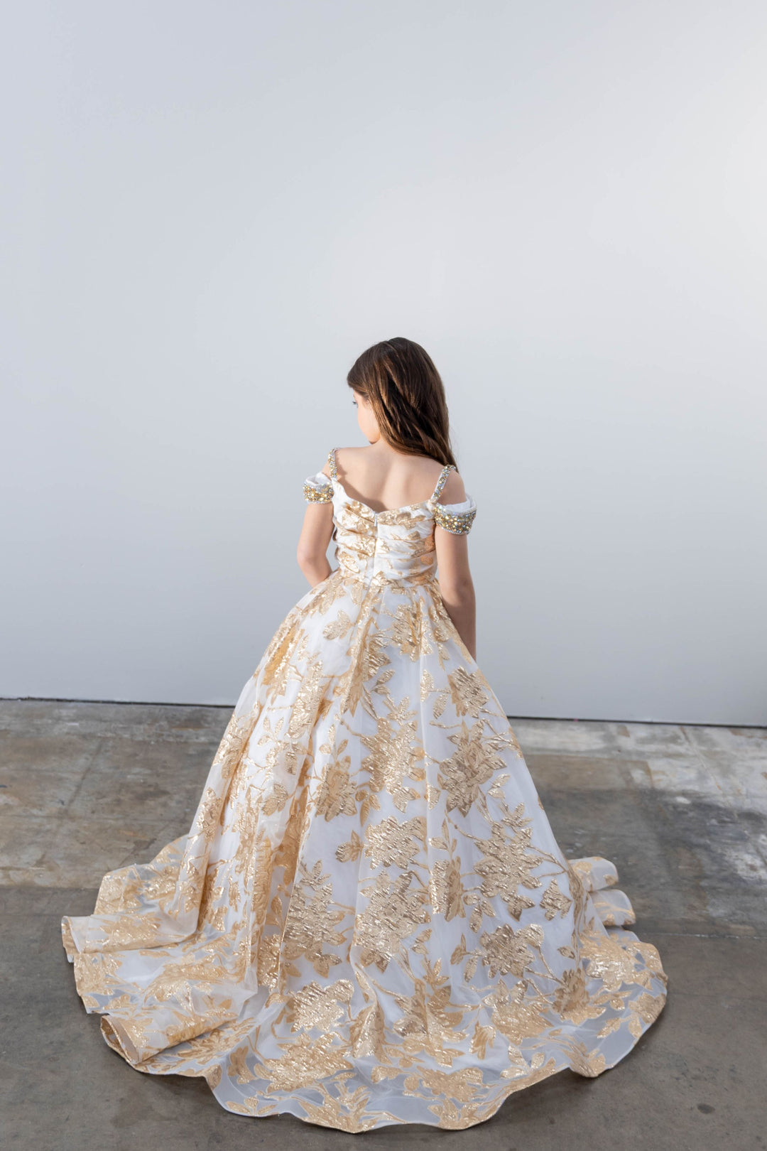 Off-the-Shoulder Floor-Length Tulle Ball Gown Ava Presley 26816
