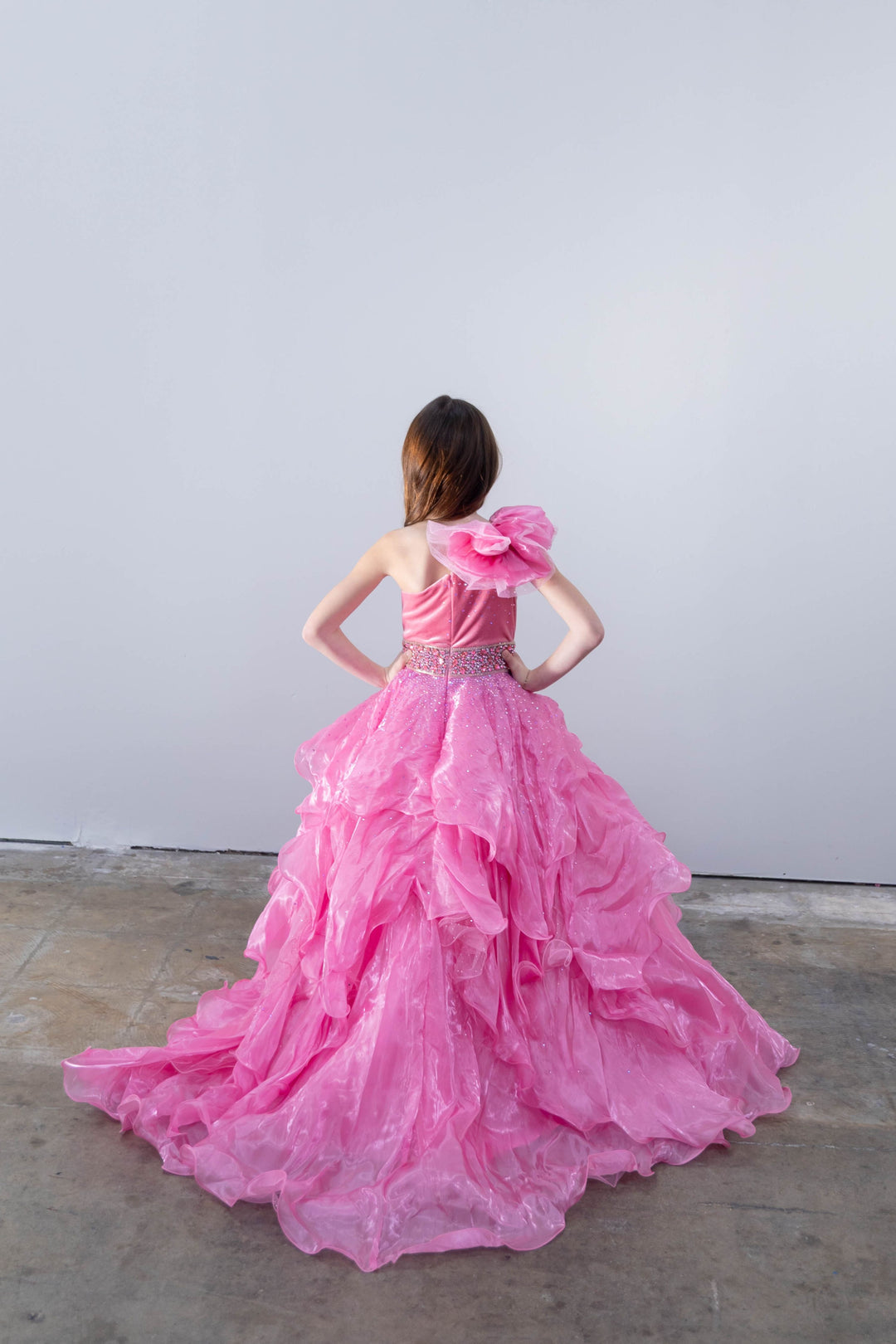 One-Shoulder Floor-Length Organza Special Occasion Ball Gown Ava Presley 26813