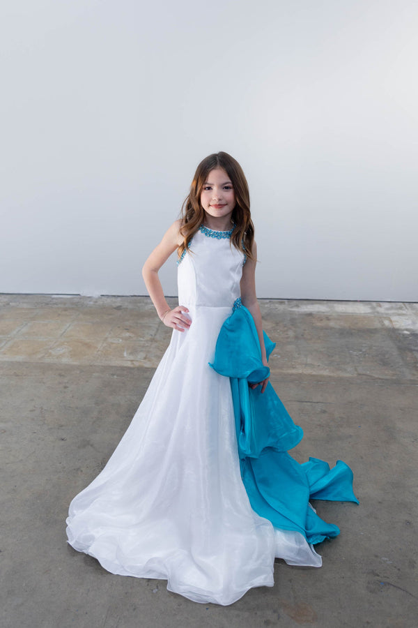 Jewel Floor-Length Organza Special Occasion A-Line Ava Presley 26823