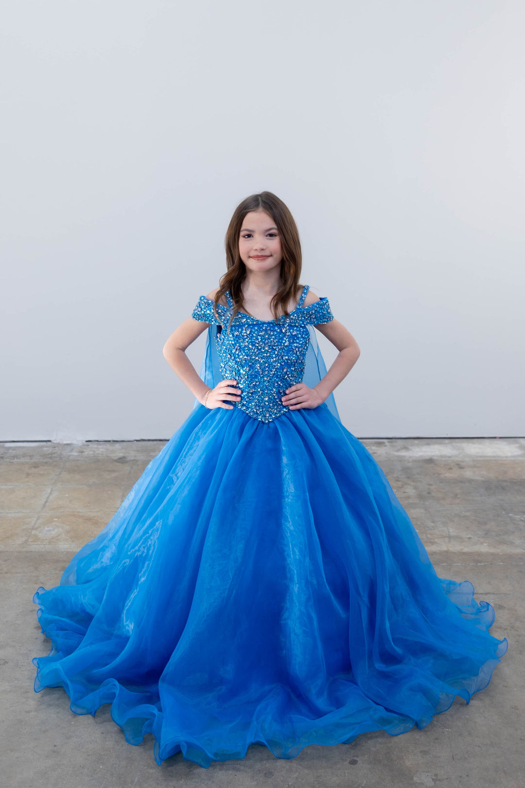 Off-the-Shoulder Floor-Length Tulle Prom Ball Gown Ava Presley 26818