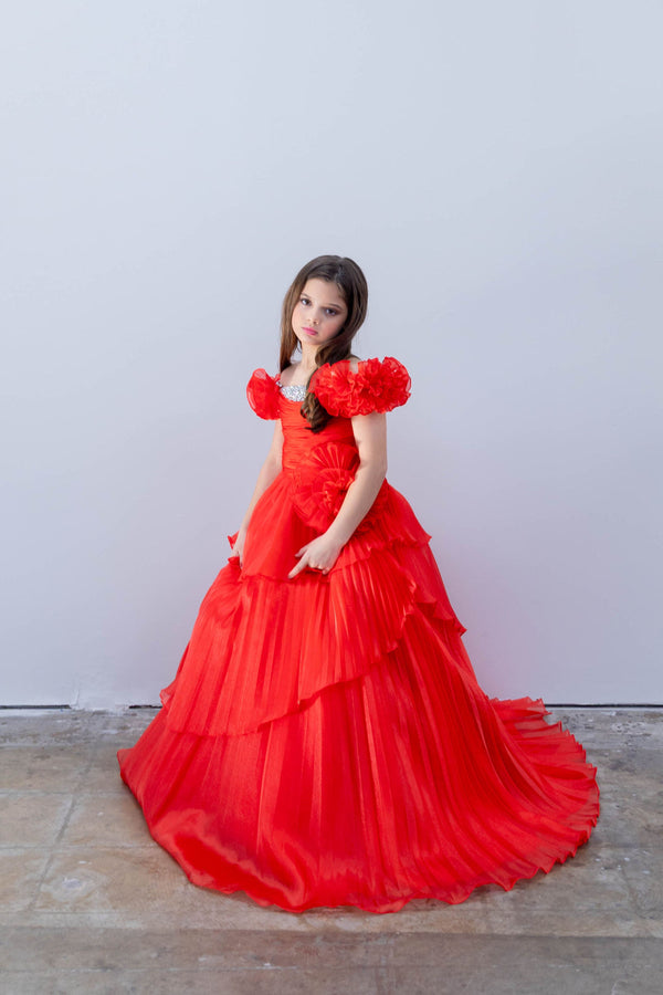 Off-the-Shoulder Floor-Length Tulle Ball Gown Ava Presley 26815