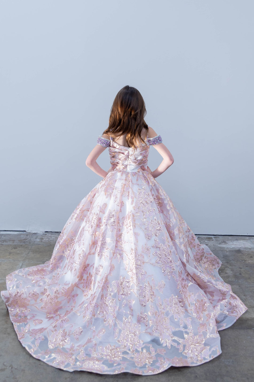 Off-the-Shoulder Floor-Length Tulle Ball Gown Ava Presley 26816