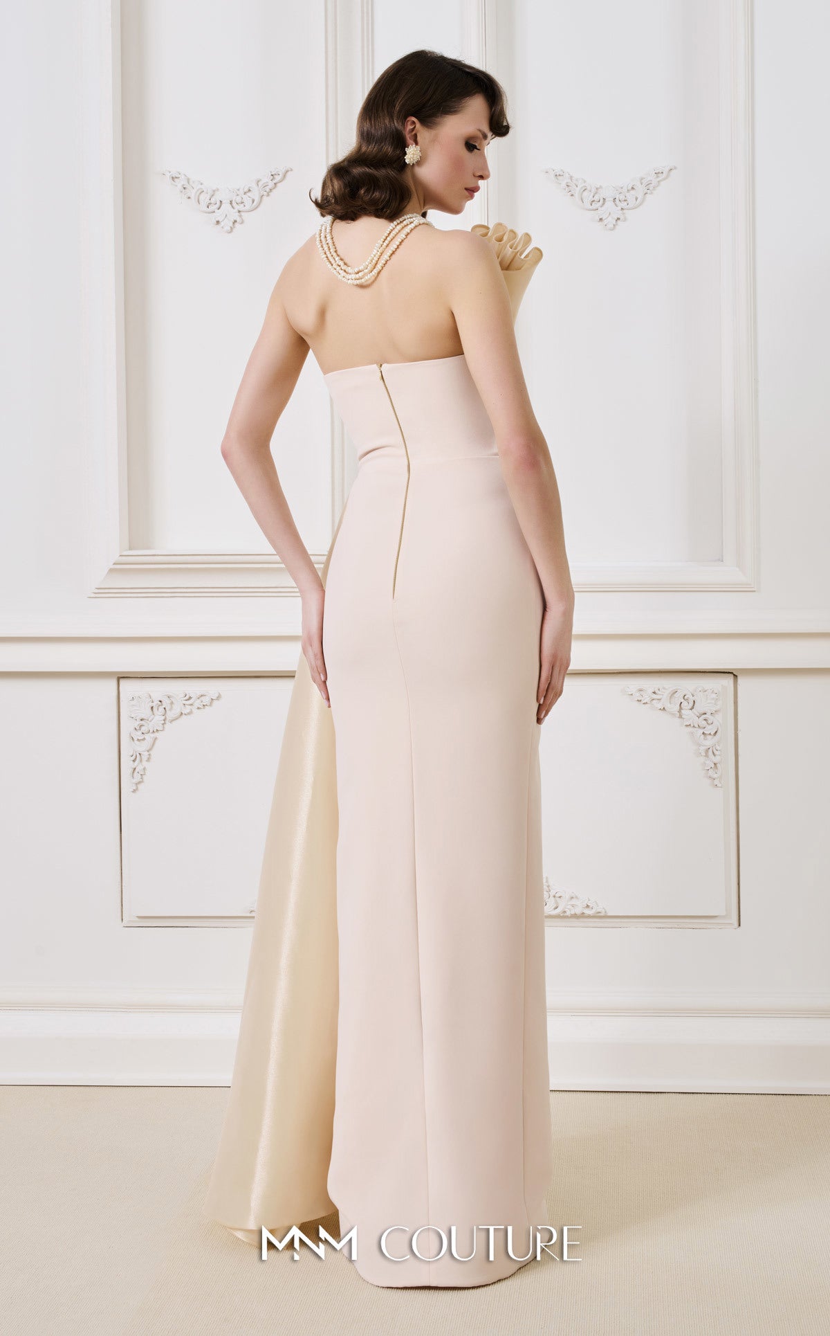 Prom Dresses Long Formal Prom Pleated Dress MNM Couture B1130 Gold