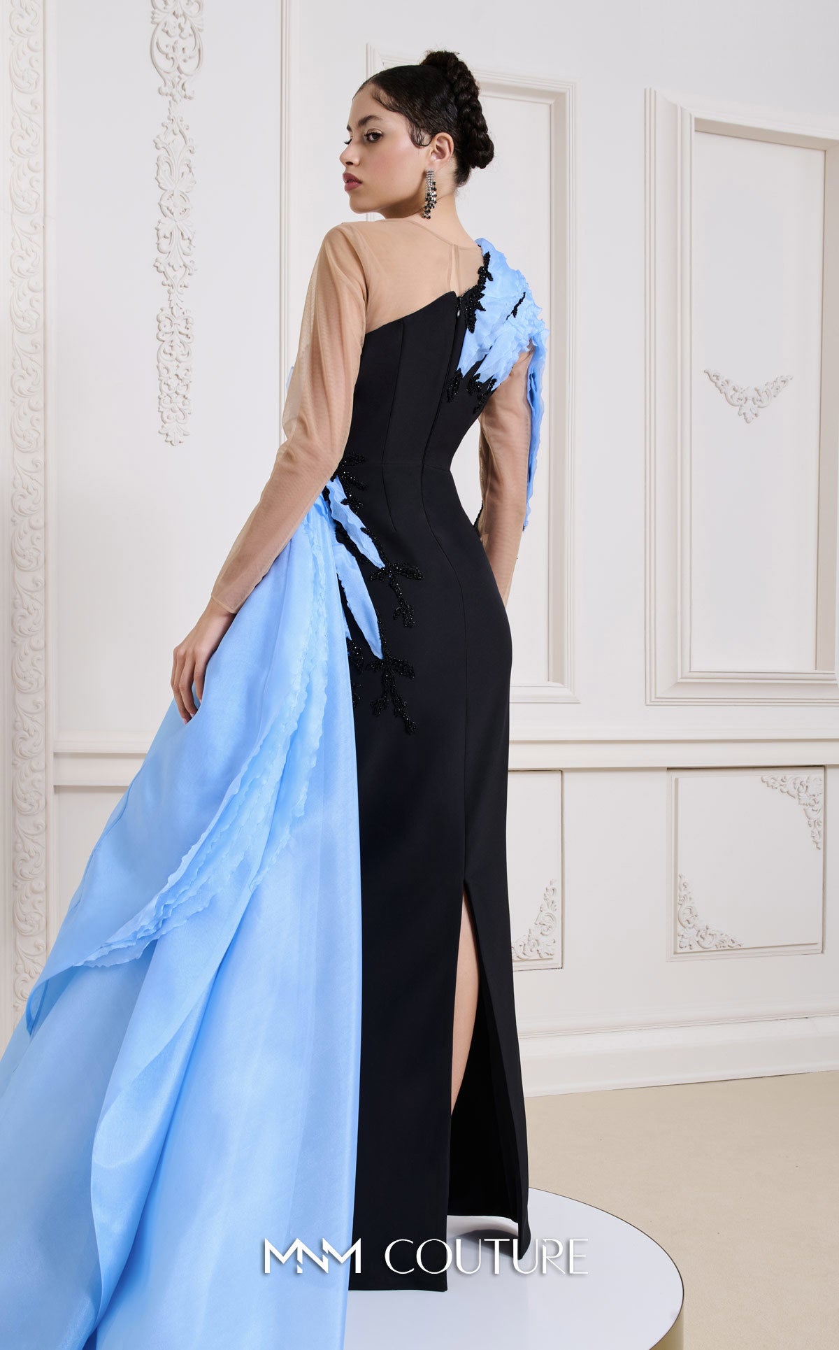 Mother of the Bride Dresses Long Sleeve Formal Fitted Mother of the Bride Dress MNM Couture B1152 Ice Blue