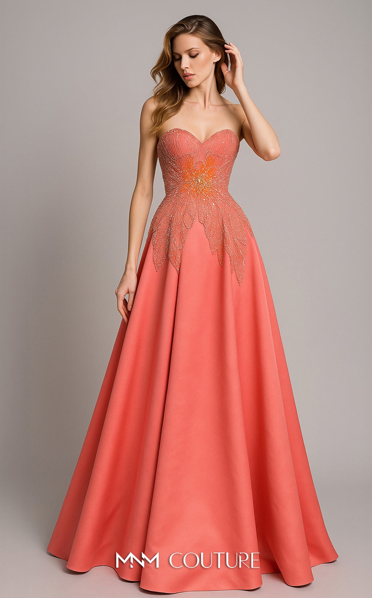 Long Formal Beaded Corset A Line Prom Dress MNM Couture B1167 – The Dress  Outlet
