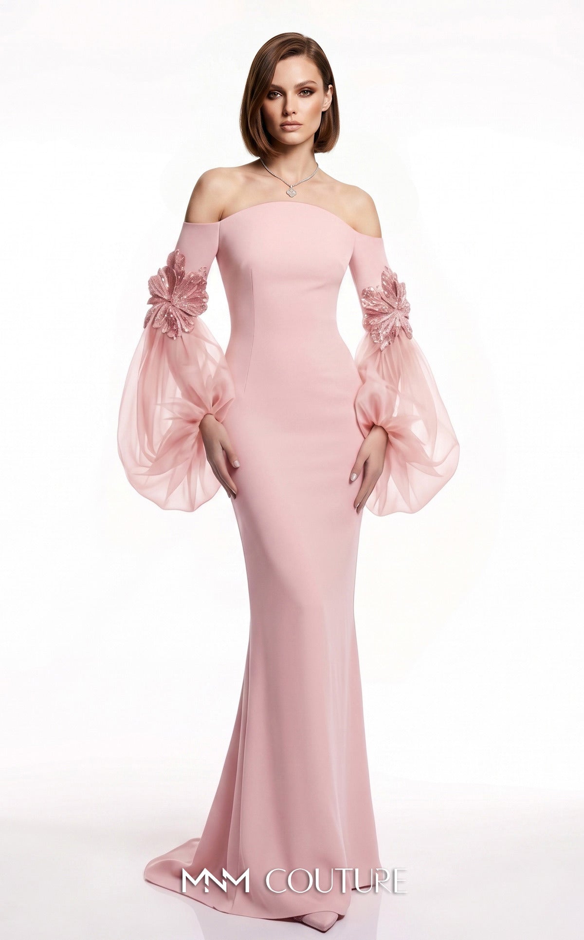 Off-the-Shoulder Floor-Length Jersey Formal Mermaid MNM Couture B1239