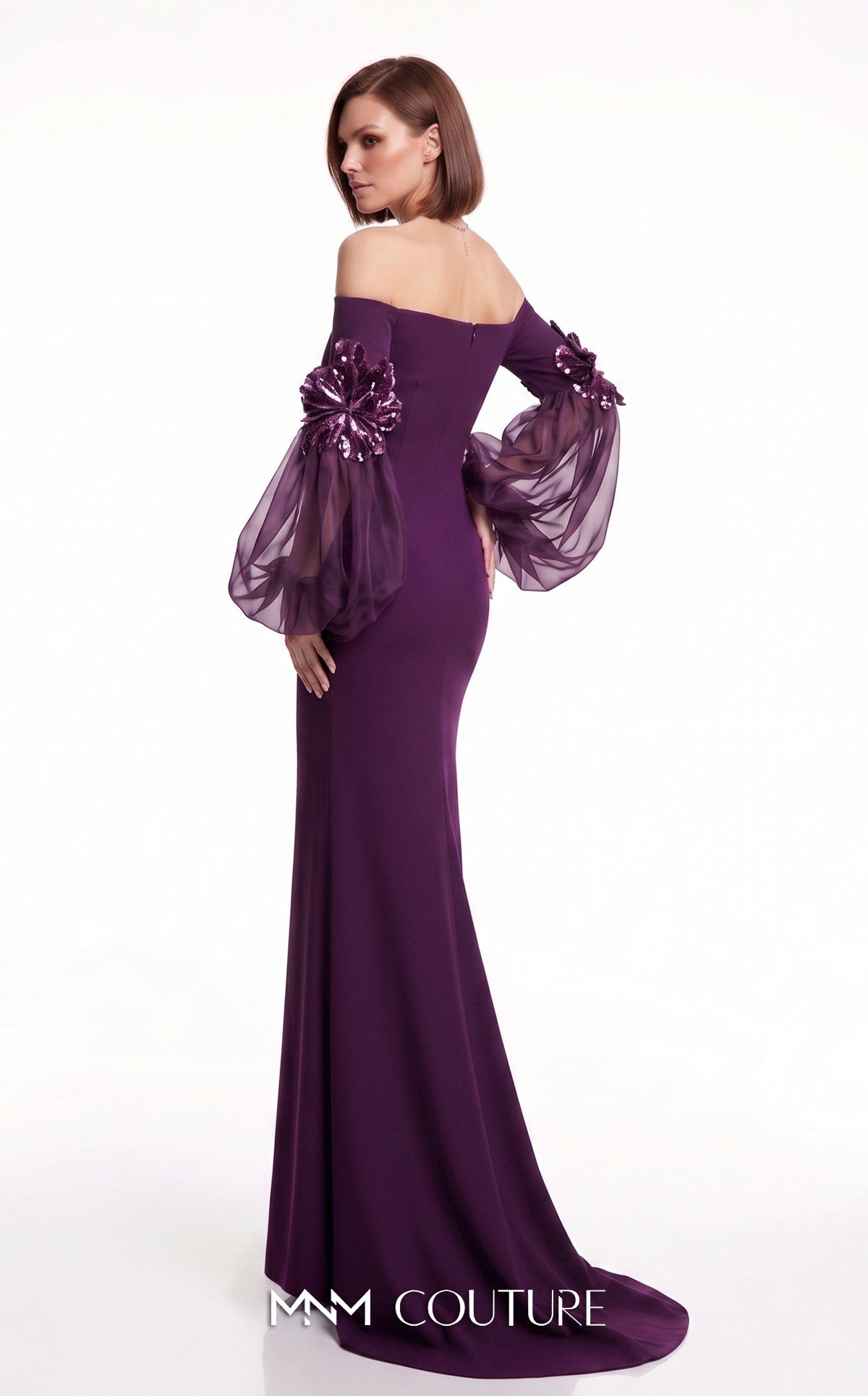 Off-the-Shoulder Floor-Length Jersey Formal Mermaid MNM Couture B1239