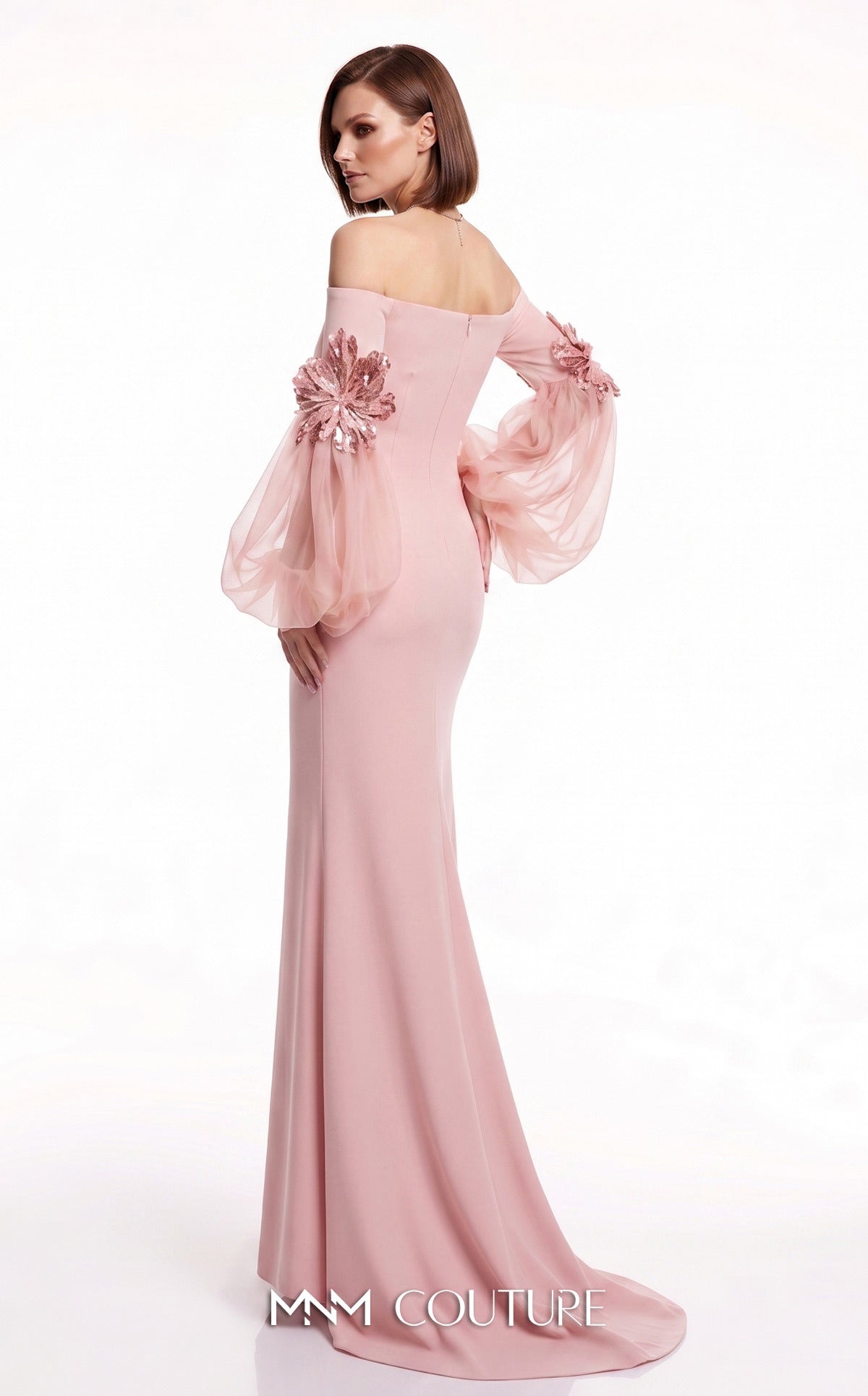 Off-the-Shoulder Floor-Length Jersey Formal Mermaid MNM Couture B1239