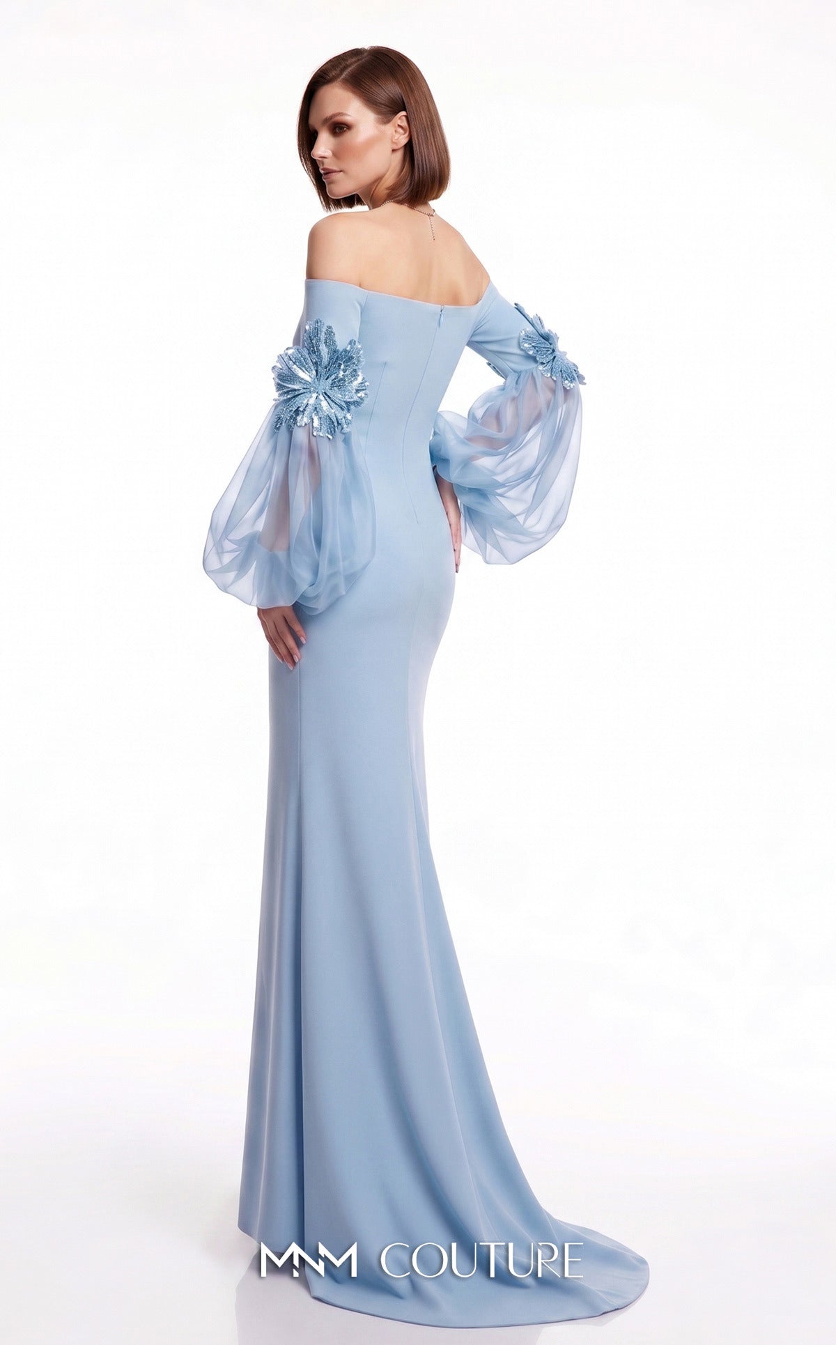 Off-the-Shoulder Floor-Length Jersey Formal Mermaid MNM Couture B1239