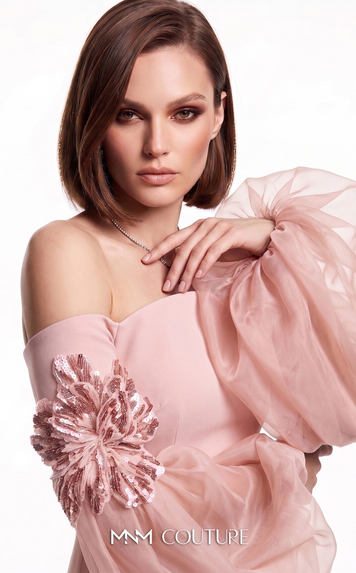 Off-the-Shoulder Floor-Length Jersey Formal Mermaid MNM Couture B1239
