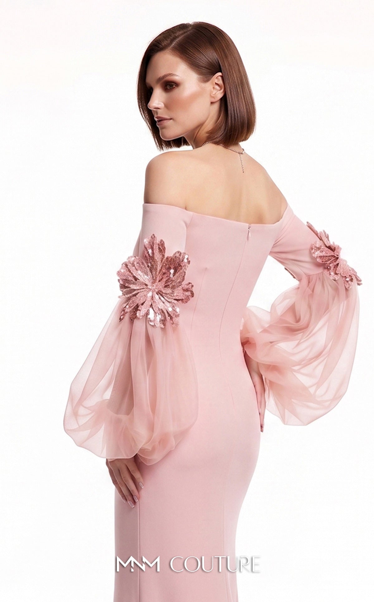 Off-the-Shoulder Floor-Length Jersey Formal Mermaid MNM Couture B1239