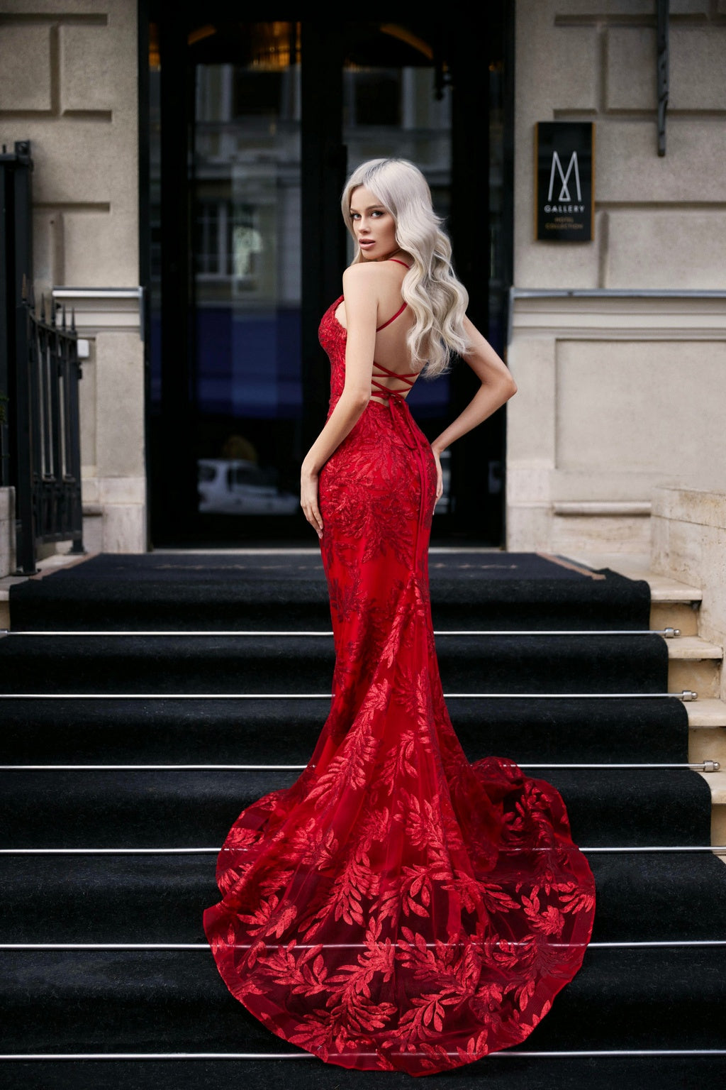 Tina Holly BB001 Long Sequin Fitted Floral Formal Prom Dress
