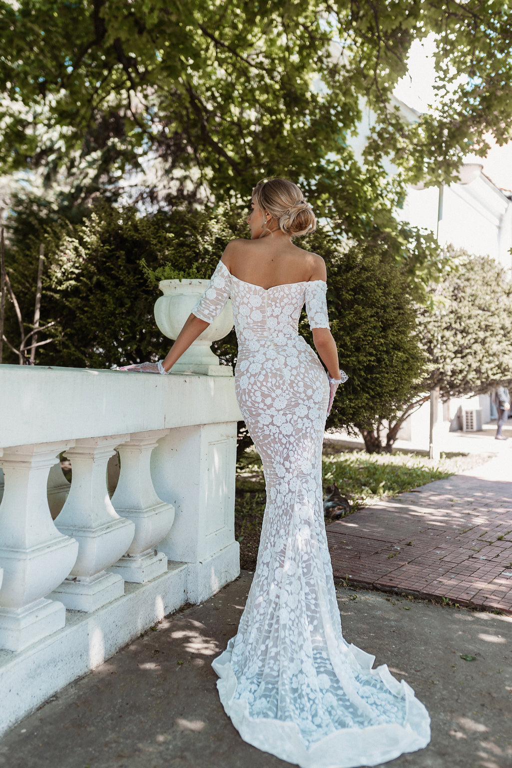 Tina Holly BB009 Beaded Lace Long Mermaid Boho Wedding Dress