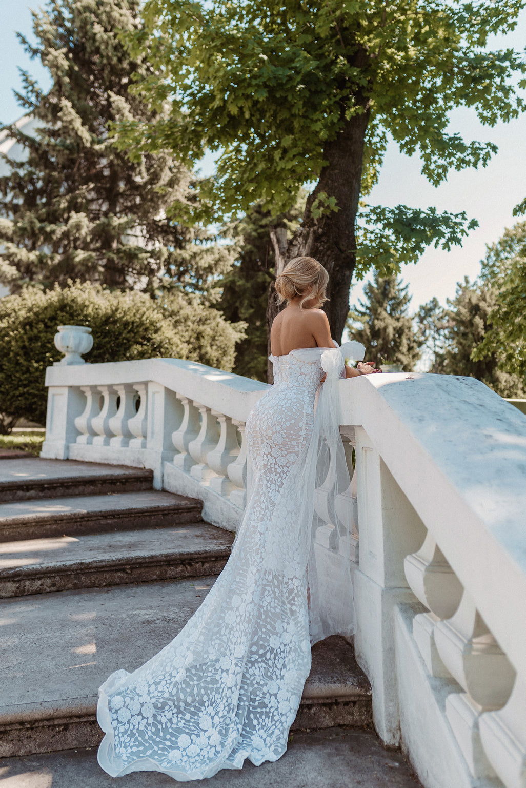 Tina Holly BB010 Fitted Long Floral Lace Sequin Wedding Dress