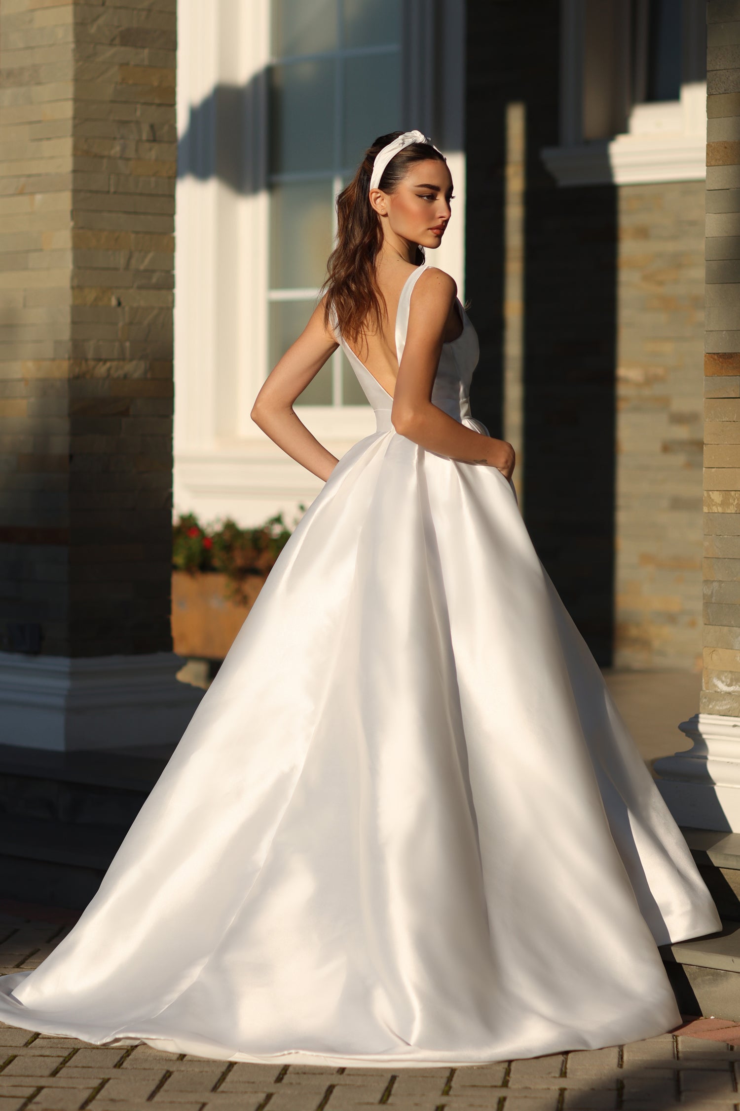 Wedding Dresses A Line Long Wedding Dress Off White