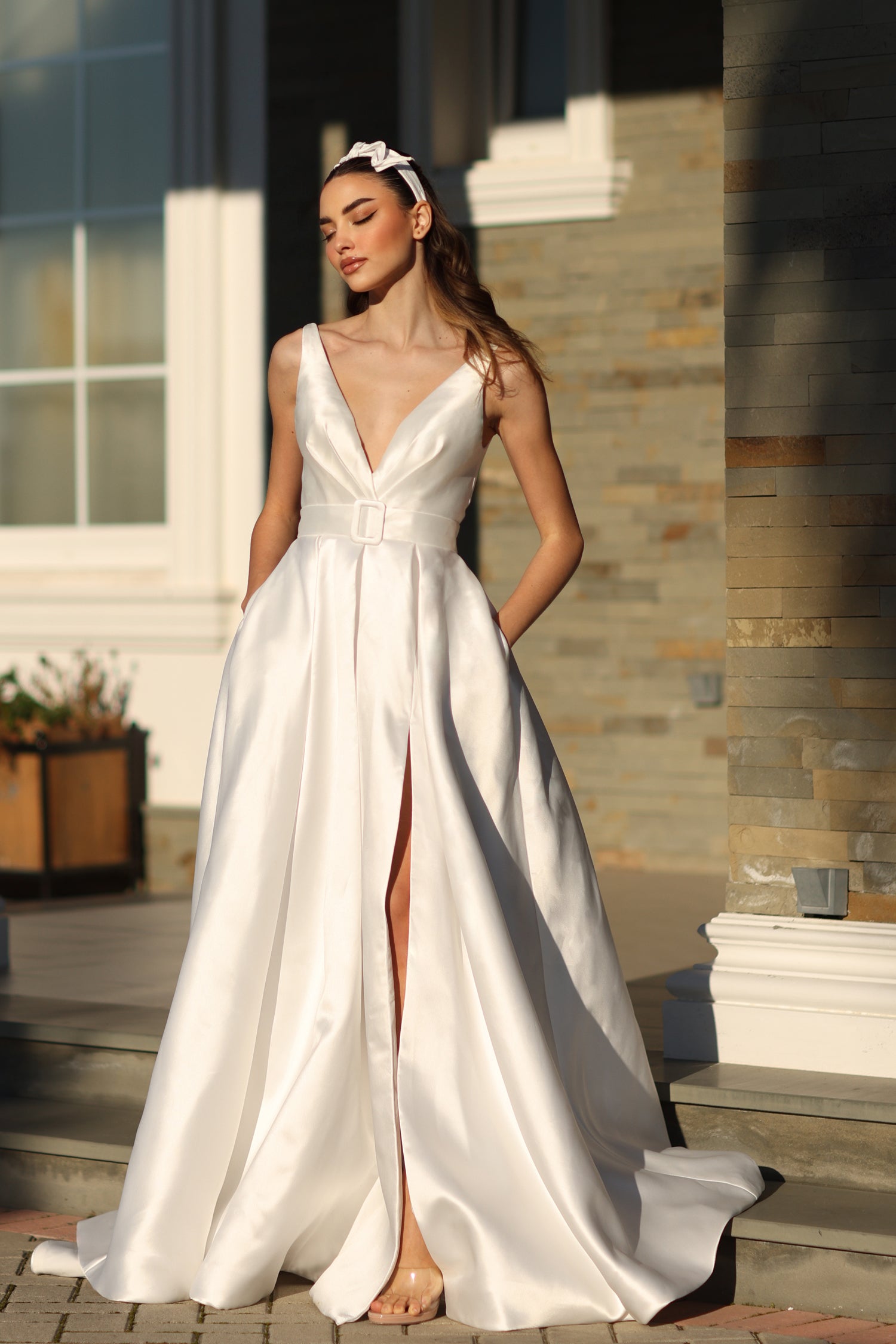 Tina Holly BB209W A Line Long Ball Gown Wedding Dress