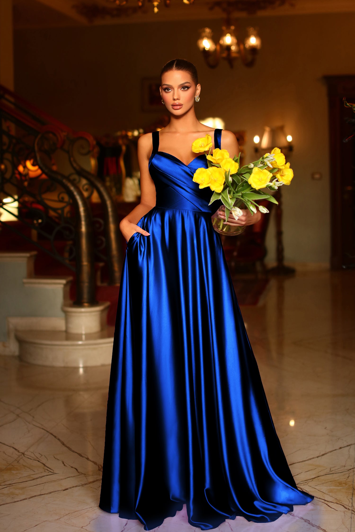 Sweetheart Floor-Length Satin Formal A-Line Gown Tina Holly BB210