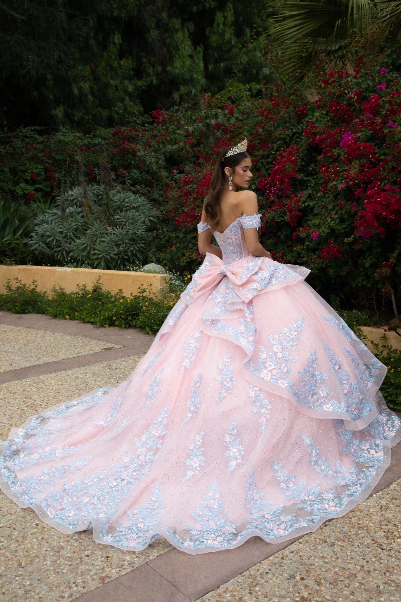 Quinceniera Dresses  Quinceanera Dress Long Glitter Ball Gown Blush Blue