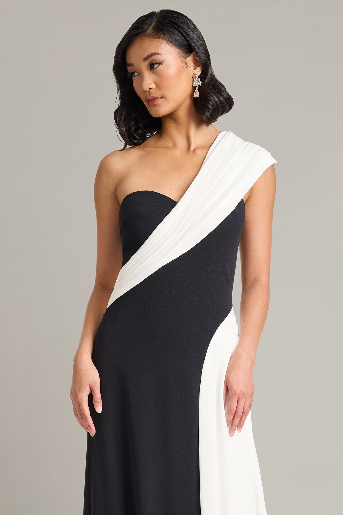One-Shoulder Floor-Length Jersey Formal Sheath Tadashi Shoji BOS26282L