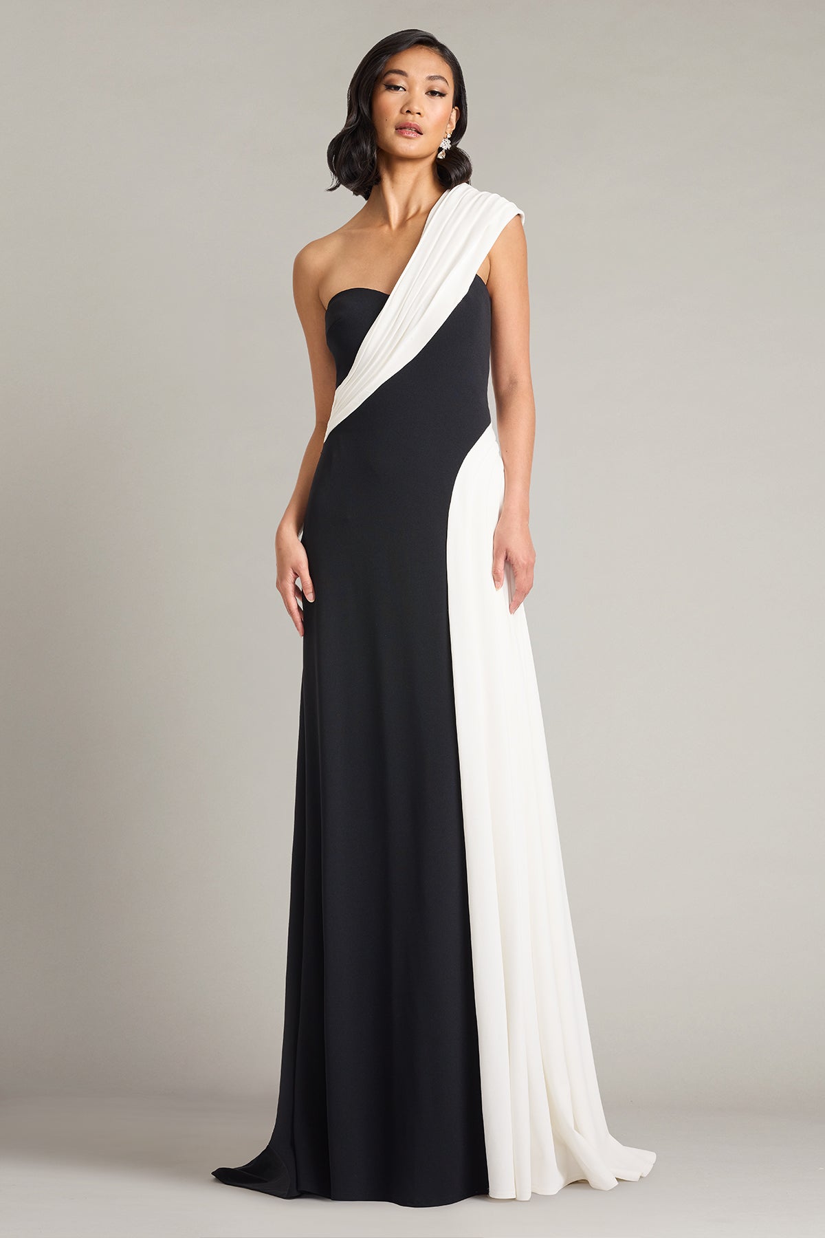 One-Shoulder Floor-Length Jersey Formal Sheath Tadashi Shoji BOS26282L