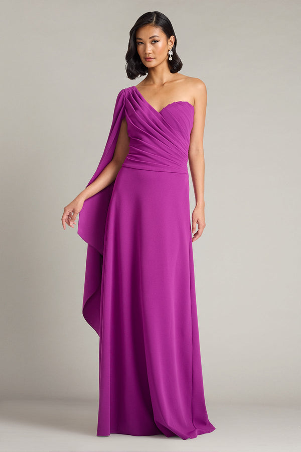 One-Shoulder Floor-Length Jersey Formal A-Line Tadashi Shoji BOS26283L