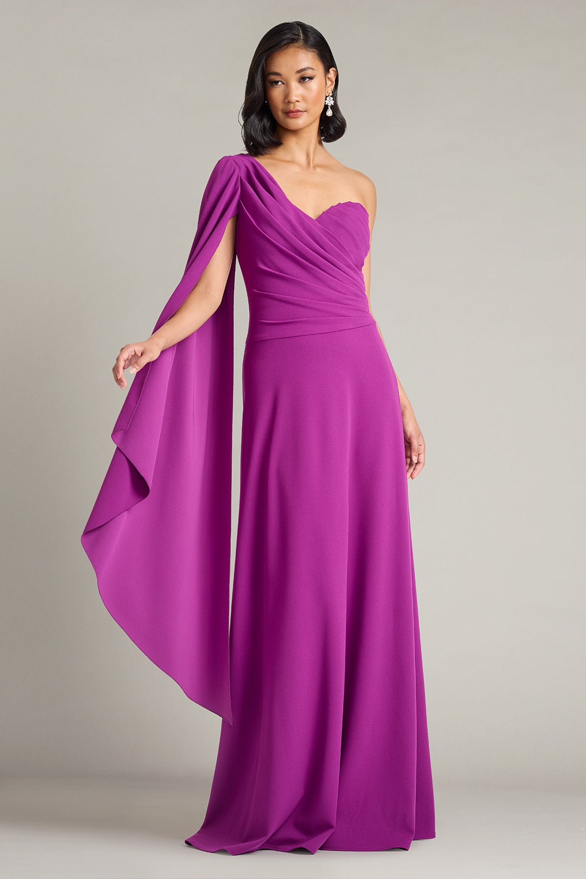 One-Shoulder Floor-Length Jersey Formal A-Line Tadashi Shoji BOS26283L