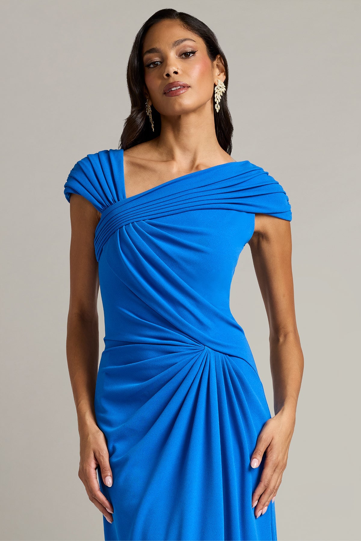 Asymmetric Floor-Length Jersey Formal Mermaid Tadashi Shoji BOS26286L